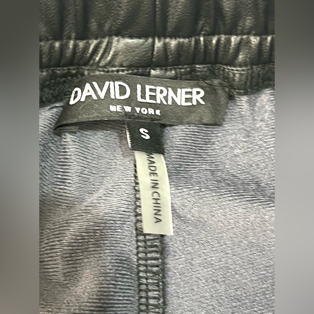 David Lerner Black Faux Leather Joggers with Pockets Women’s Pants Small - Picture 11 of 16